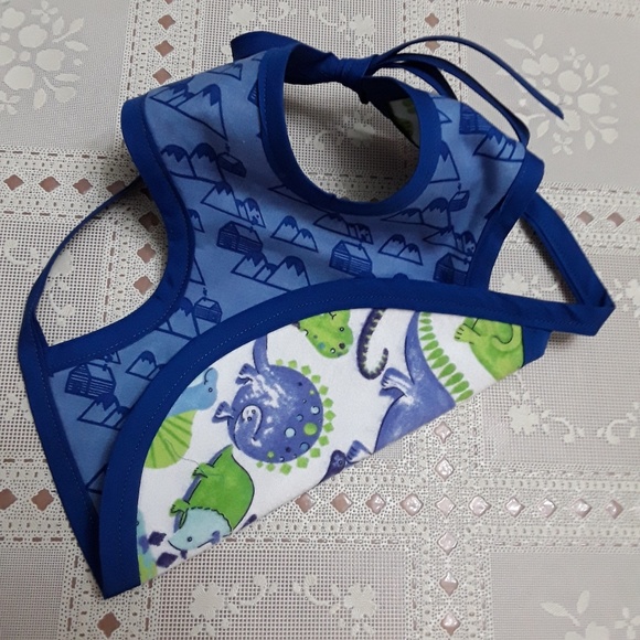 Boy baby bib reversible - Picture 2 of 3